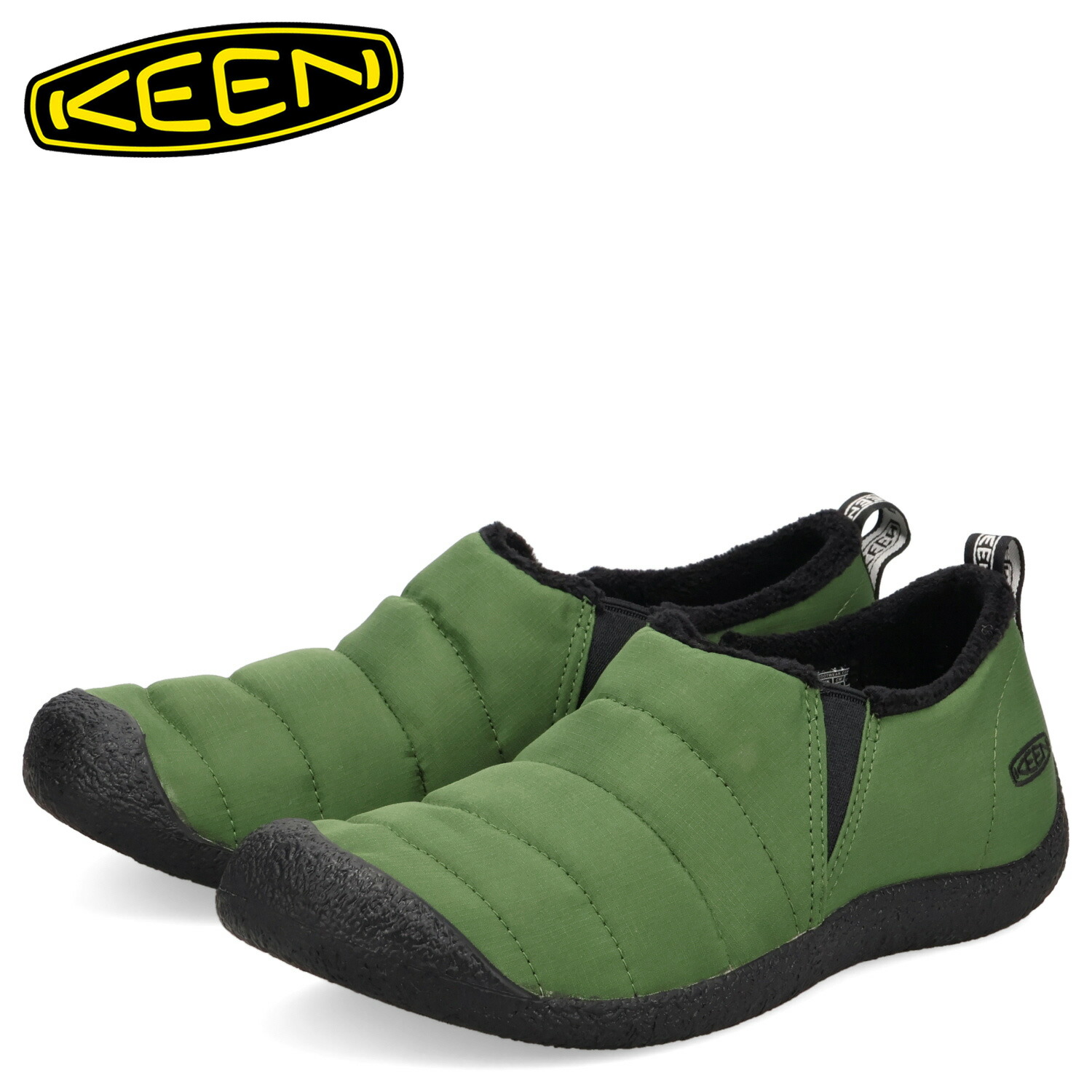 【最大1000円OFFクーポン発行中 4/17 11:59まで！】 KEEN キーン スリッポン スニーカー ハウザー ツー メンズ 軽量 保温 HOWSER II グリーン 1031344