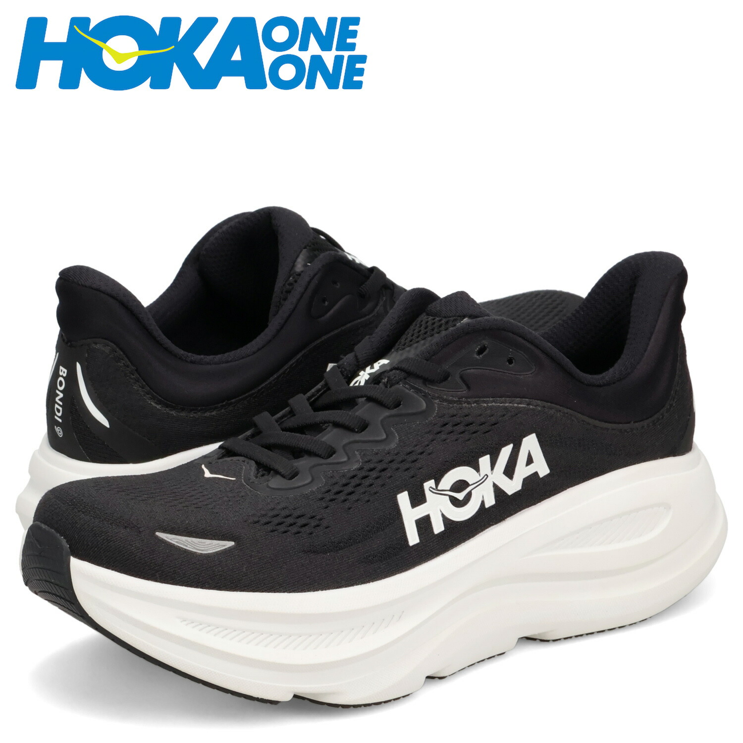 ホカオネオネ HOKA ONE ONE スニーカー ボンダイ9 メンズ レディース BONDI 9 ブラック 黒 1162011-BWHT