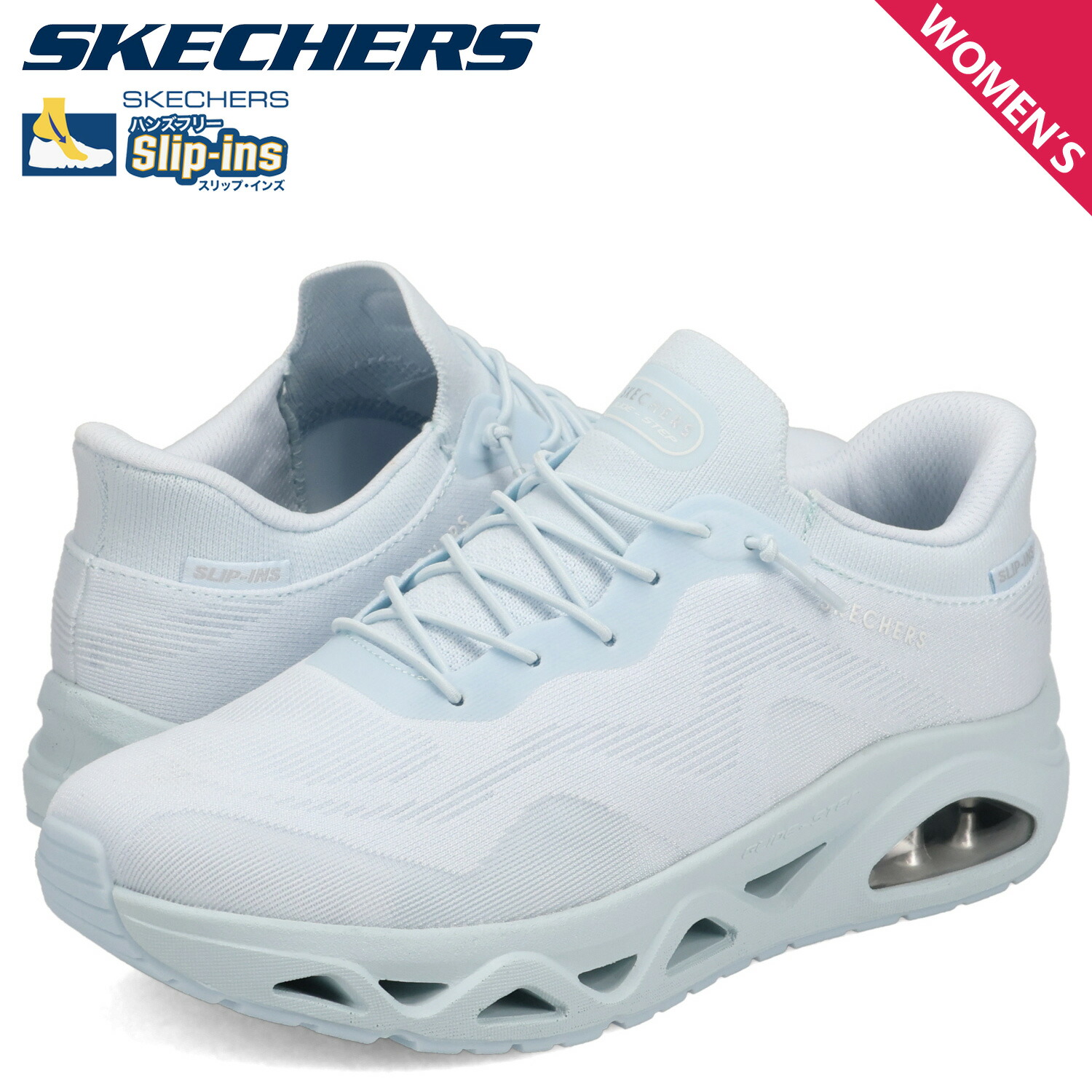 スケッチャーズ SKECHERS スリップインズ ウノ グライドステップ エア グライダーズ スニーカー レディース 厚底 軽量 SLIP-INS UNO GLIDE-STEP AIR GLIDERS ライト ブルー 190115 母の日