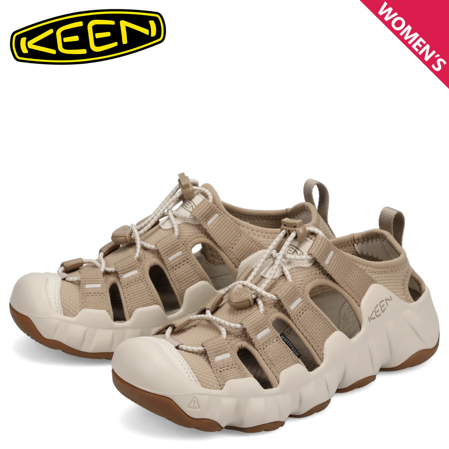 【最大1000円OFFクーポン発行中 7/27 10:59まで！】 KEEN キーン サンダル スニーカーサンダル ハイパーポート エイチツー レディース 水陸両用 HYPERPORT H2 ベージュ 1030678｜スニークオンラインショップ
