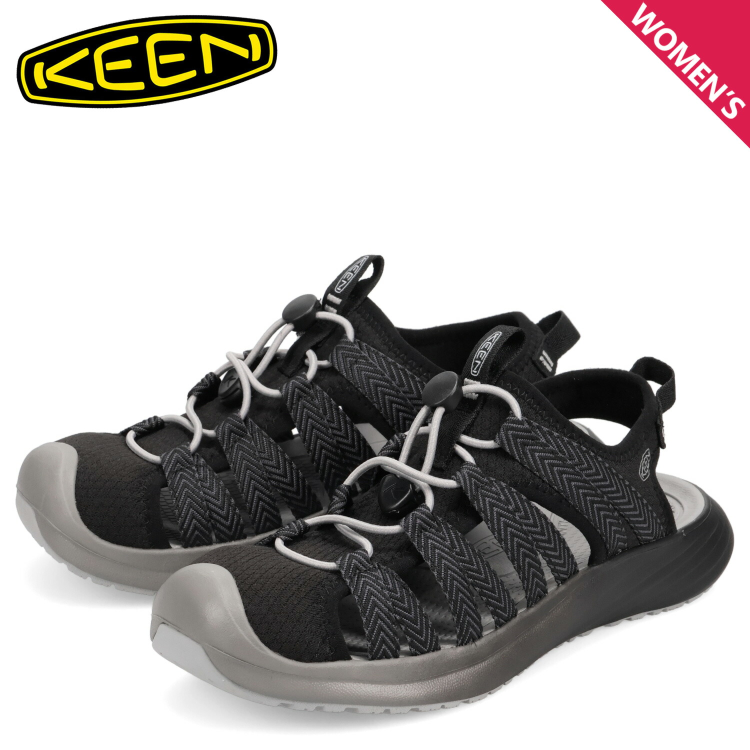 【最大1000円OFFクーポン発行中 4/17 11:59まで！】 KEEN キーン サンダル スポーツサンダル ウィスパー ライト レディース WHISPER LITE ブラック 黒 1031960 母の日