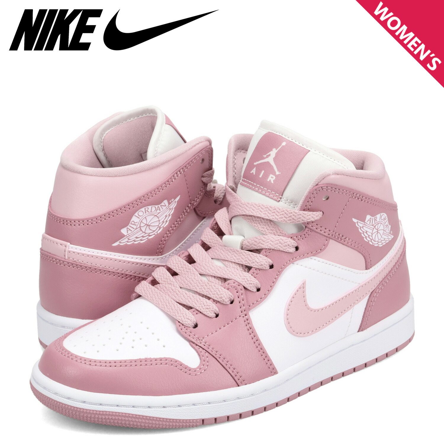 NIKE WMNS AIR JORDAN 1 MID ナイキ ウィメンズ エアジョーダン1 ミッド スニーカー レディース ピンク BQ6472-605