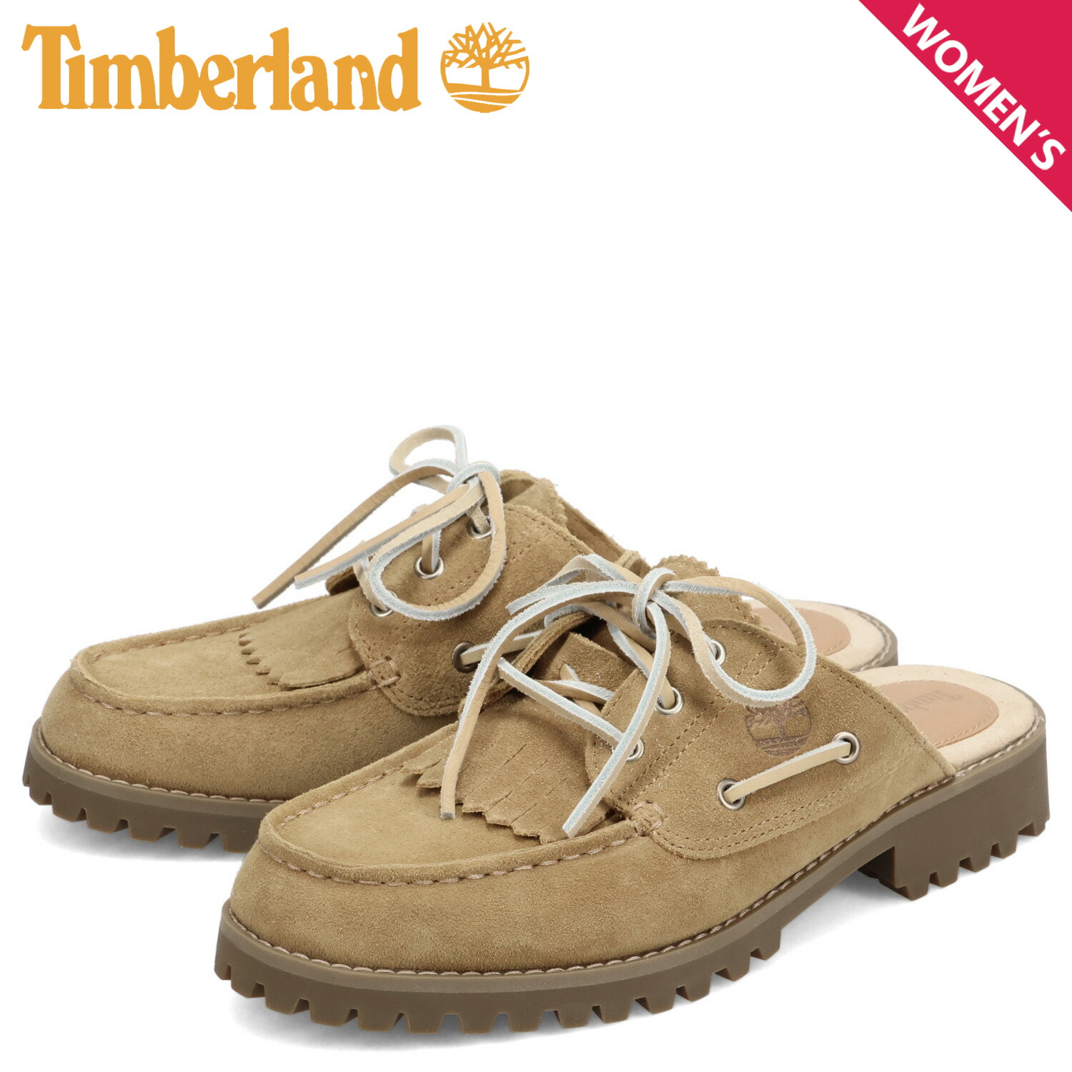 【最大1000円OFFクーポン発行中 7/27 10:59まで！】 ティンバーランド Timberland スリーアイ サンダル ミュール レディース 本革 NOREEN 3-EYE MULE ベージュ A4198｜スニークオンラインショップ
