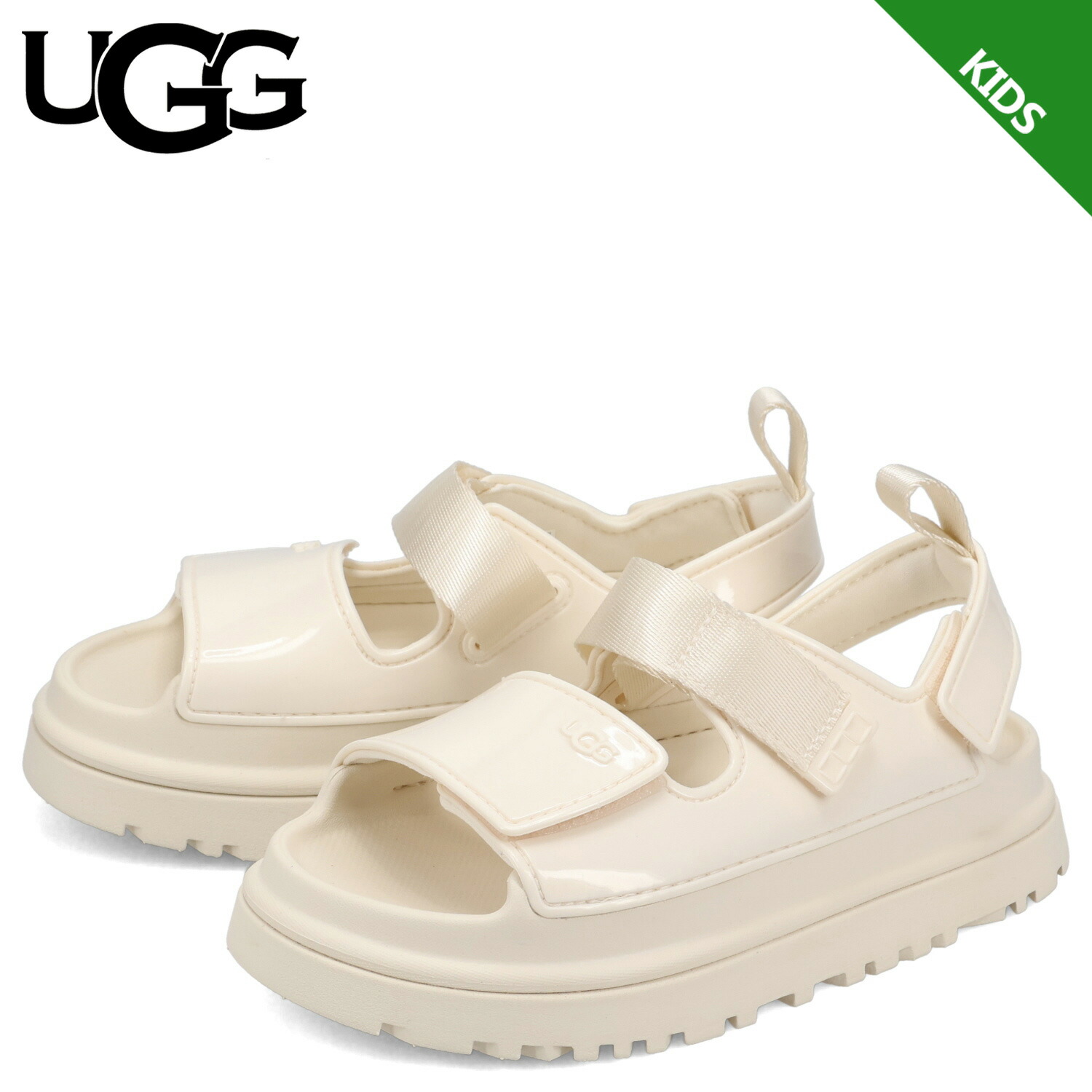 UGG アグ サンダル ストラップサンダル ゴールデングロウグロッシースパークルズ ベビー キッズ K GOLDENGLOW GLOSSY SPARKLES ベージュ 1178750K｜スニークオンラインショップ