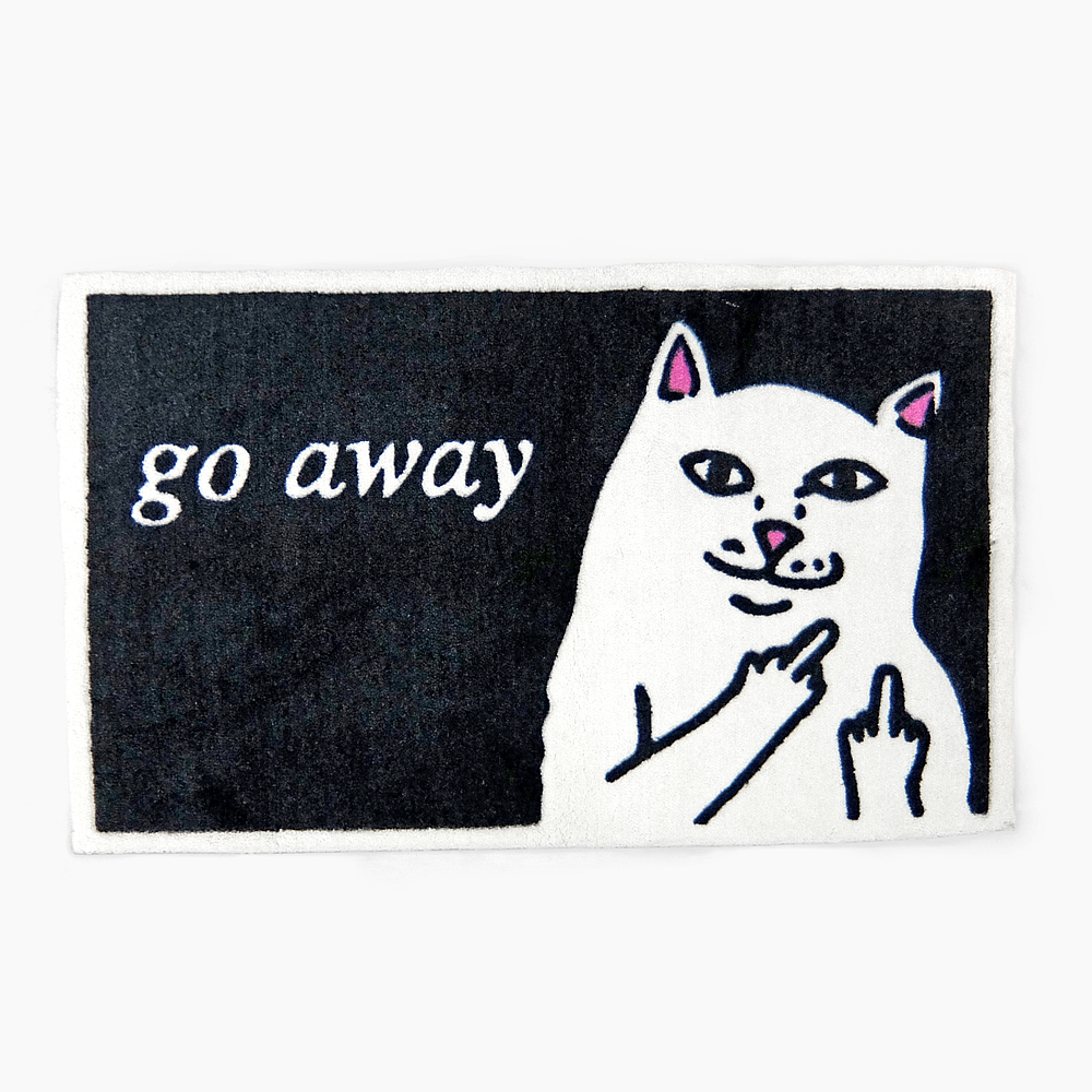 楽天市場 10 1限定 店内ポイントup最大倍 エントリーで 2倍 10 Off Ripndip リップンディップ ラグマット Go Away Rug Black Rnd0641 ラグ カーペット インテリア 黒 白 ブラック ホワイト 猫 ネコ キャット Rip N Dip リップン ディップ Rip N Dip