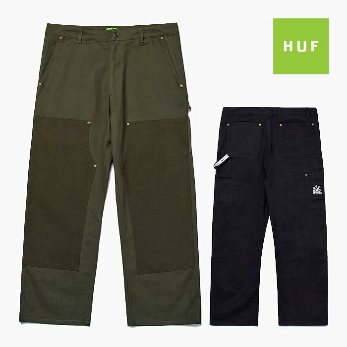 huf ハフ　ダブルニー　ペインターパンツ　黒　カーキ　2トーン　古着　スケボー 楽天市場】ハフ パンツ HUF GILMAN DOUBLE KNEE PANT ワイド
