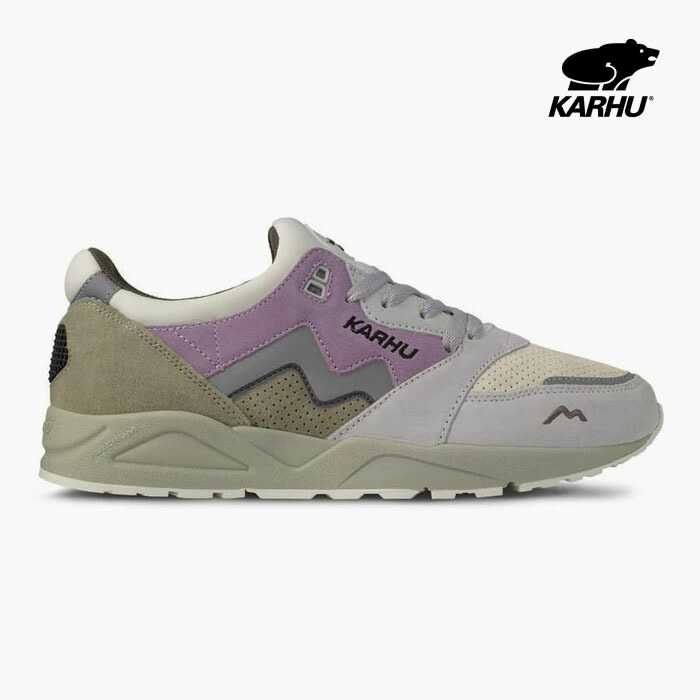カルフ スニーカー メンズ レディース アリア95 KARHU ARIA 95 F803121 グレー パープル ローカット スエード メッシュ画像