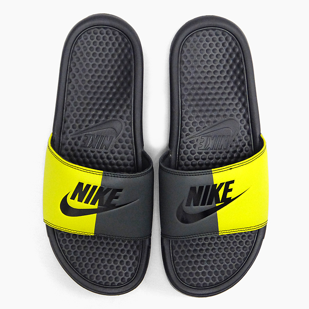 yellow nike slippers