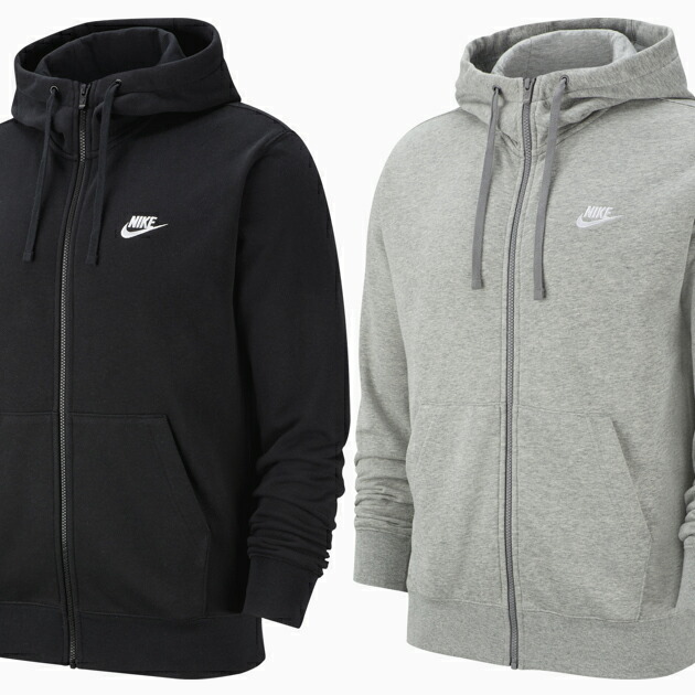 楽天市場 Nike ナイキ スウェット パーカー Nsw Club Frnchtrry Fz Hoodie 010 Black White 063 Dark Grey Heather White クラブフレンチテリーフルジップフーディー メンズ 長袖 ジップアップ フリース グレー 黒 スニーカー 坊主