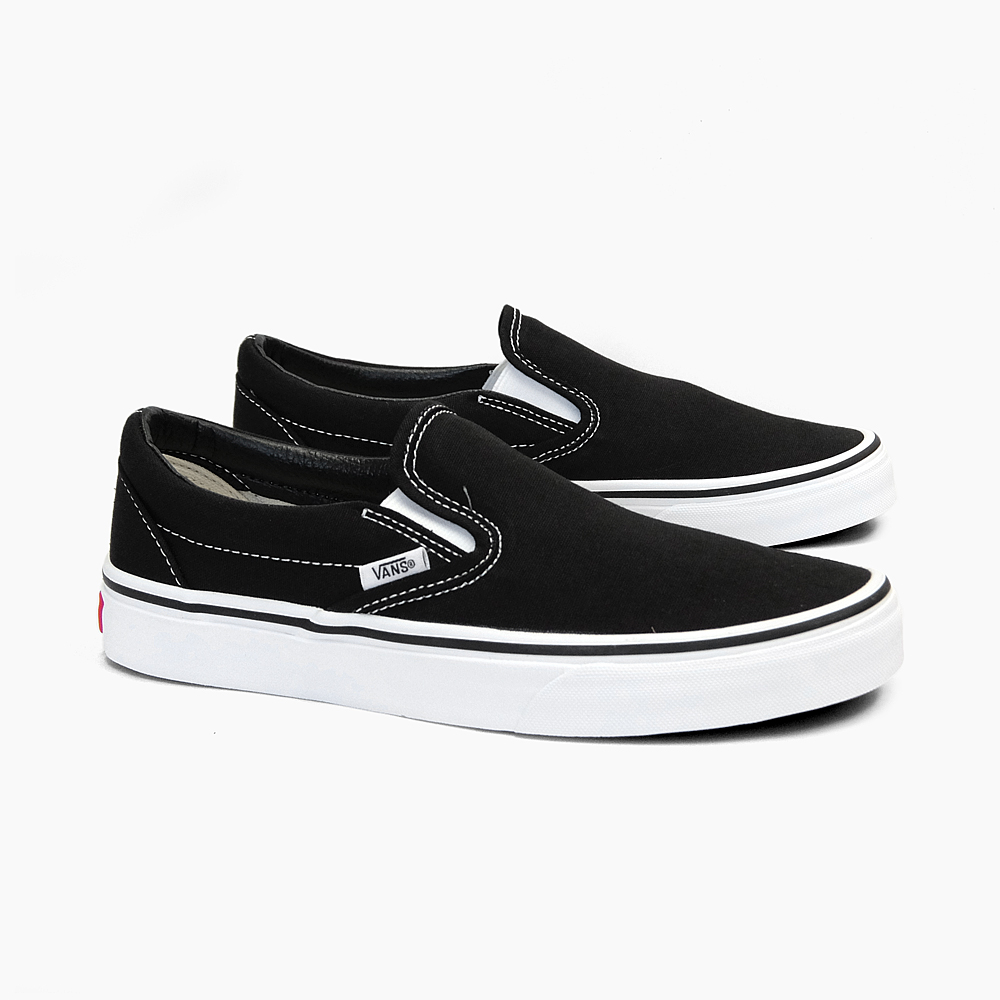 vans shoes slip on black and white