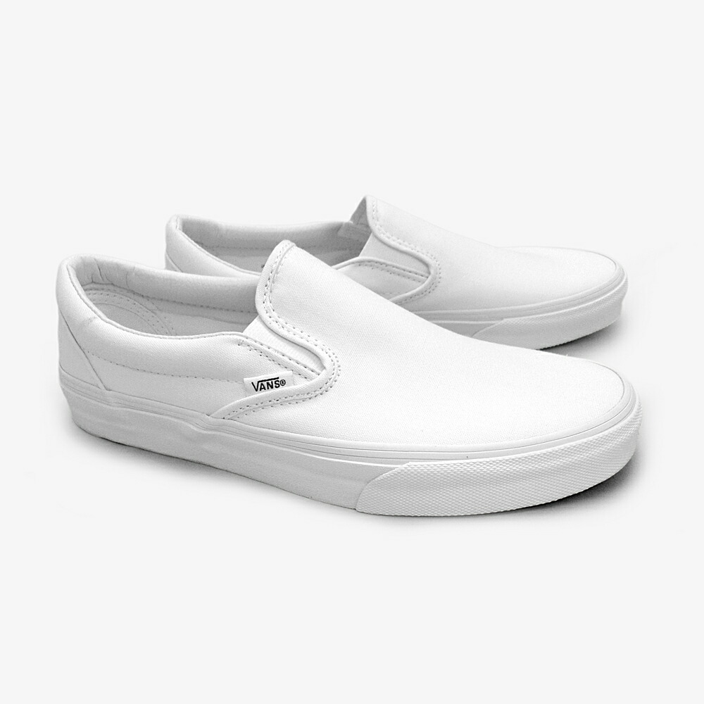 vans slip on all white