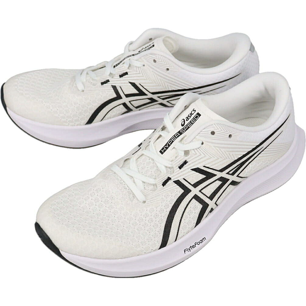 ４月限定！最大全額ポイント還元※要エントリー アシックス asics ウォーキングシューズ ハイパースピード 5 HYPER SPEED 5 ホワイト/ブラック 1012B863-100【GJOL】
