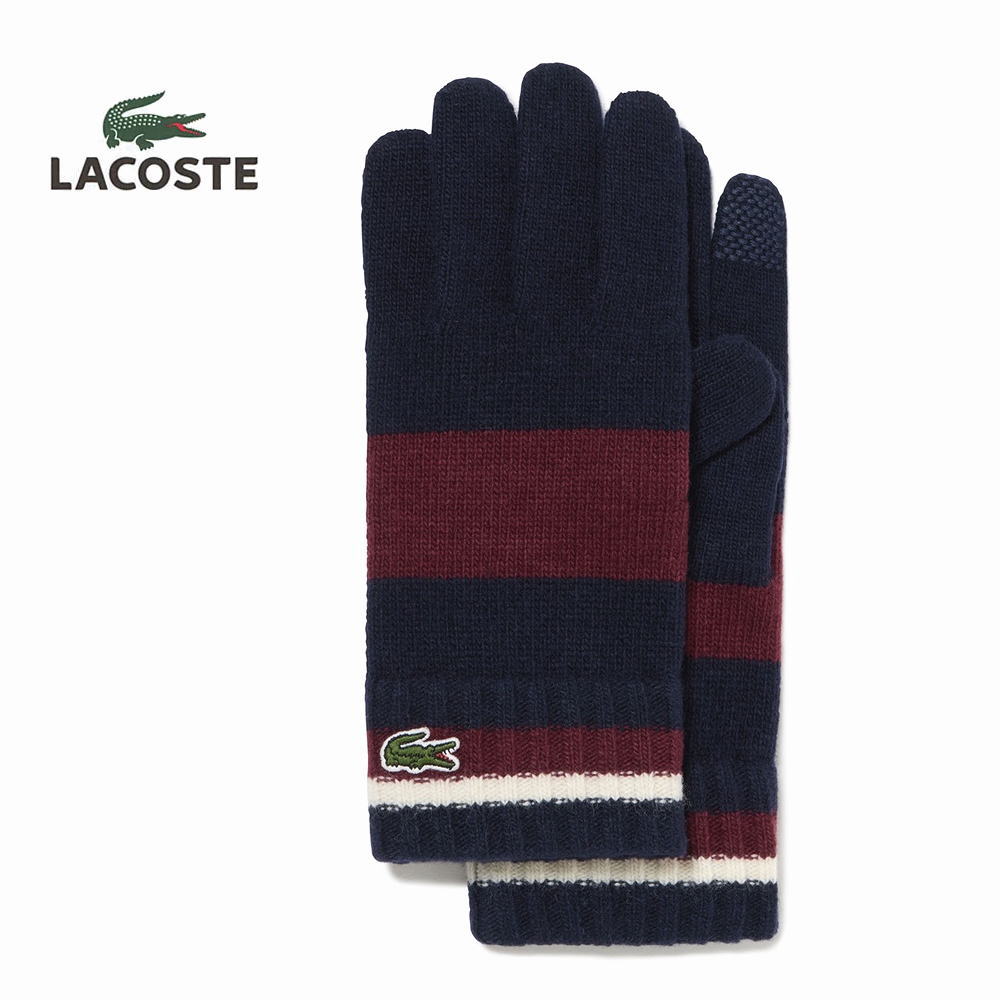 ４月限定！最大全額ポイント還元※要エントリー ラコステ LACOSTE カラーブロックニットグローブ ネイビー RV019J-99 IE3【GIFF】
