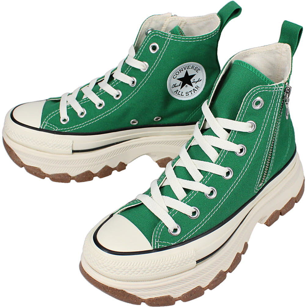 ４月限定！最大全額ポイント還元※要エントリー コンバース CONVERSE スニーカー オールスター アール トレックウェーブ ジップ ハイ ALL STAR TREKWAVE Z HI グリーン 1SD839【GIOF】