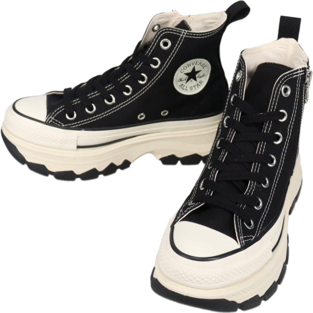 ４月限定！最大全額ポイント還元※要エントリー コンバース CONVERSE スニーカー オールスター トレックウエーブ ジップ ハイ ALL STAR TREKWAVE Z HI ブラック 1SE912 31317371 【GKOH】