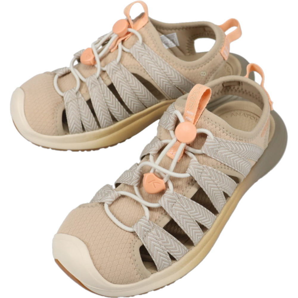 ４月限定！最大全額ポイント還元※要エントリー キーン KEEN ウィメンズ サンダル ウィスパー ライト WHISPER LITE サファリ/バーチ 1031958【GKOI】