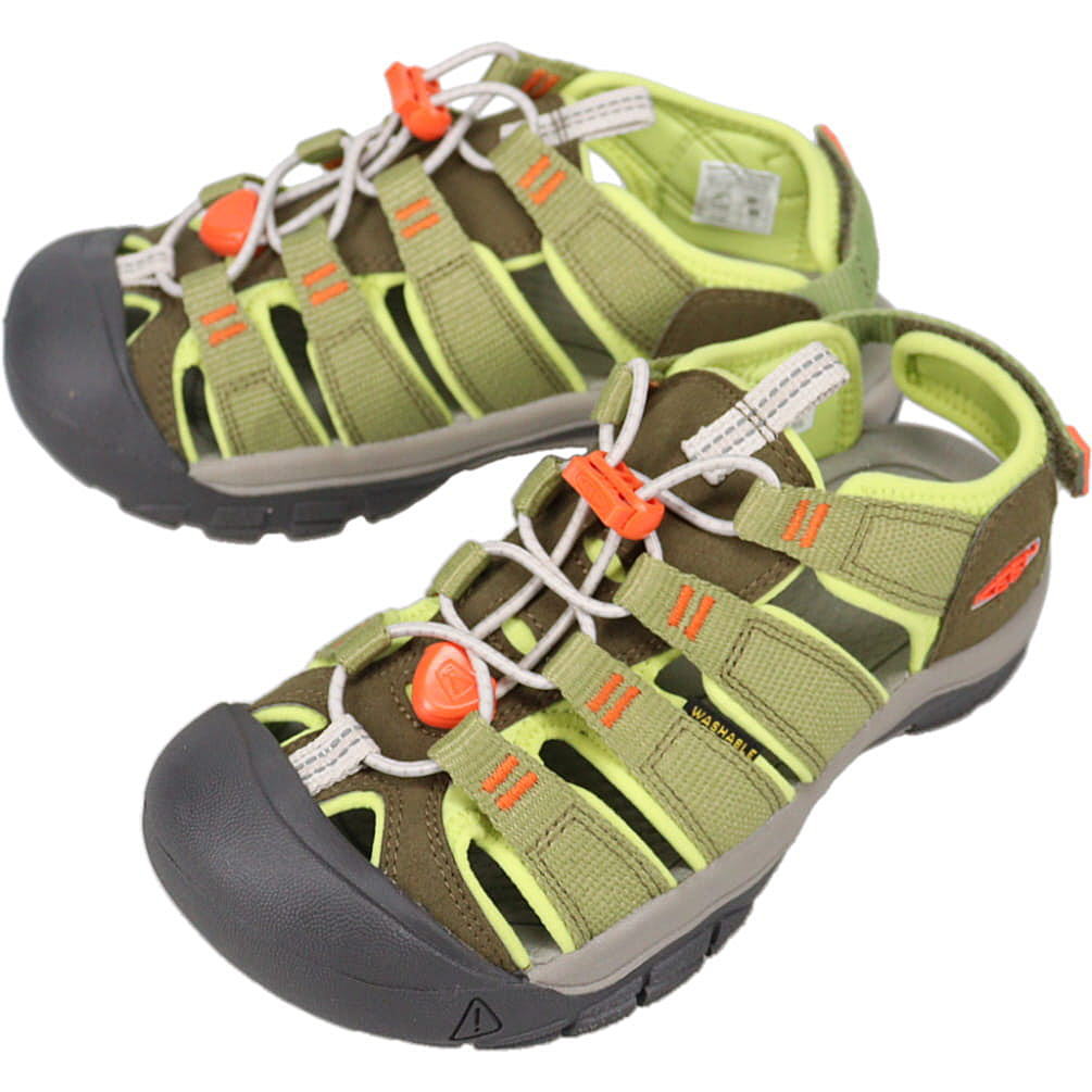 ４月限定！最大全額ポイント還元※要エントリー キーン KEEN キッズ サンダル ニューポート バウンドレス NEWPORT BOUNDLESS ダークオリーブ/スカーレットアイビス 1030191 YOUTH(20cm～23.5cm) 子供【GJOH】