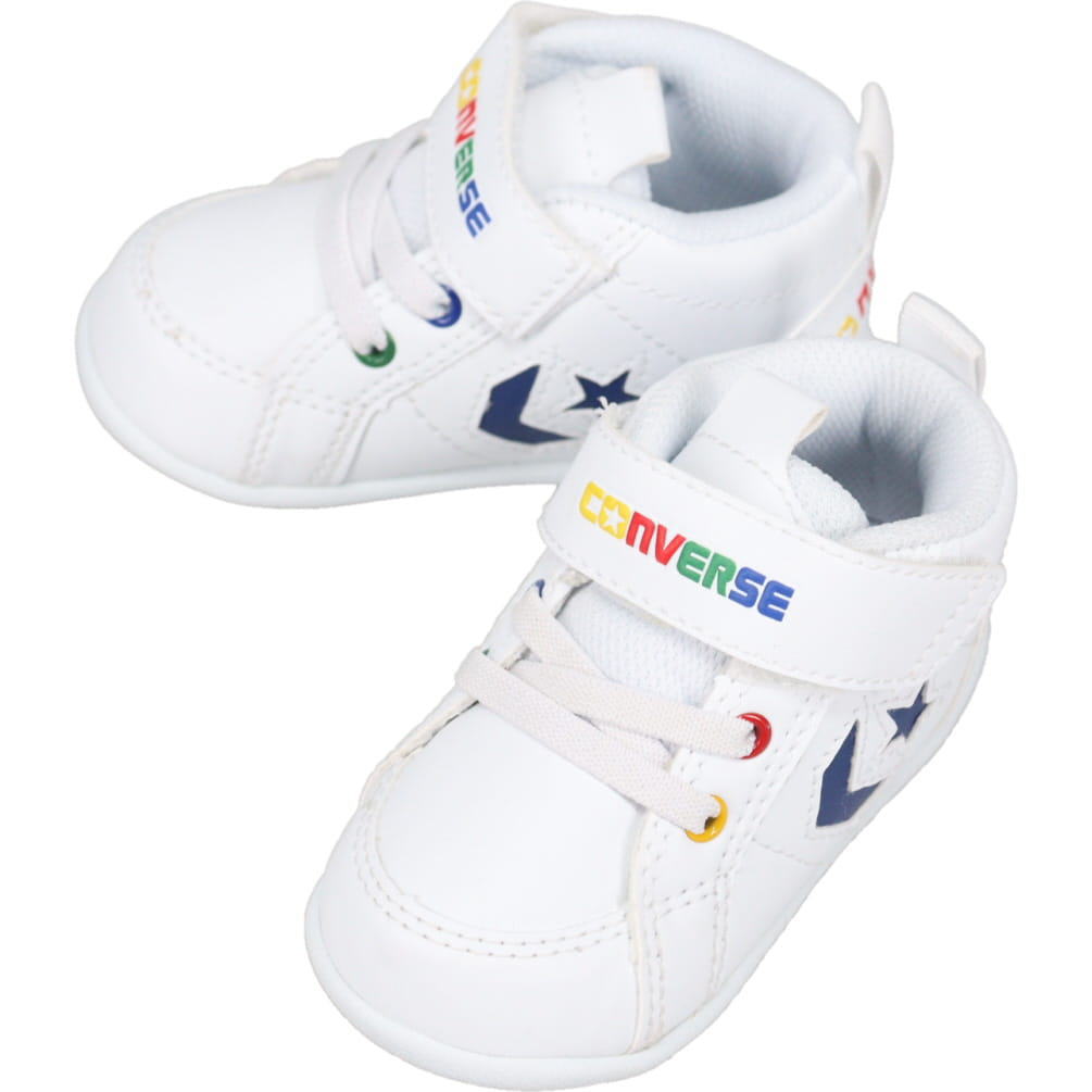 ４月限定！最大全額ポイント還元※要エントリー コンバース CONVERSE スニーカー ミニ インチスター MINI INCHSTAR ホワイト/マルチ 7SF026 子供【GJFG】