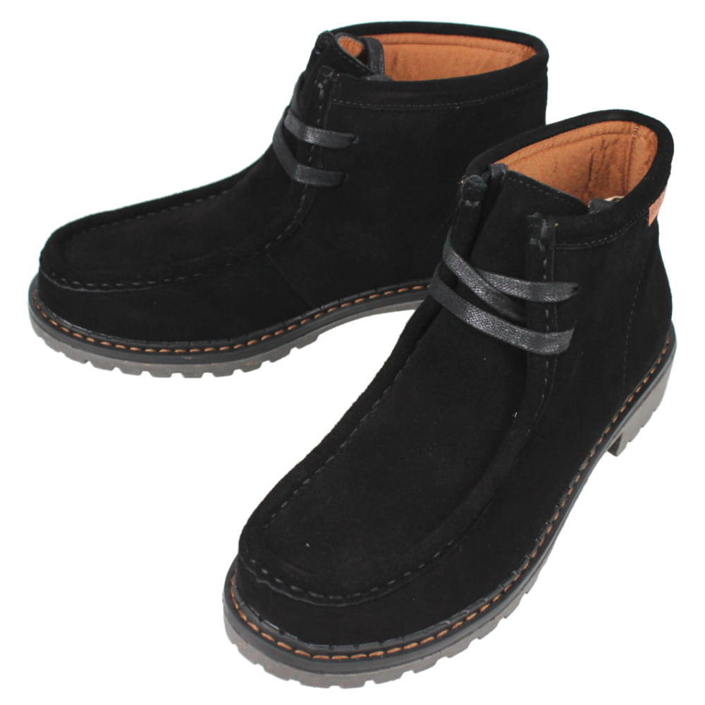 ４月限定！最大全額ポイント還元※要エントリー ミネトンカ MINNETONKA ウィメンズ ワラビー ショート ブーツ WALLABEE SHORT BOOT ブラックスウェード 18M18【GHFO】