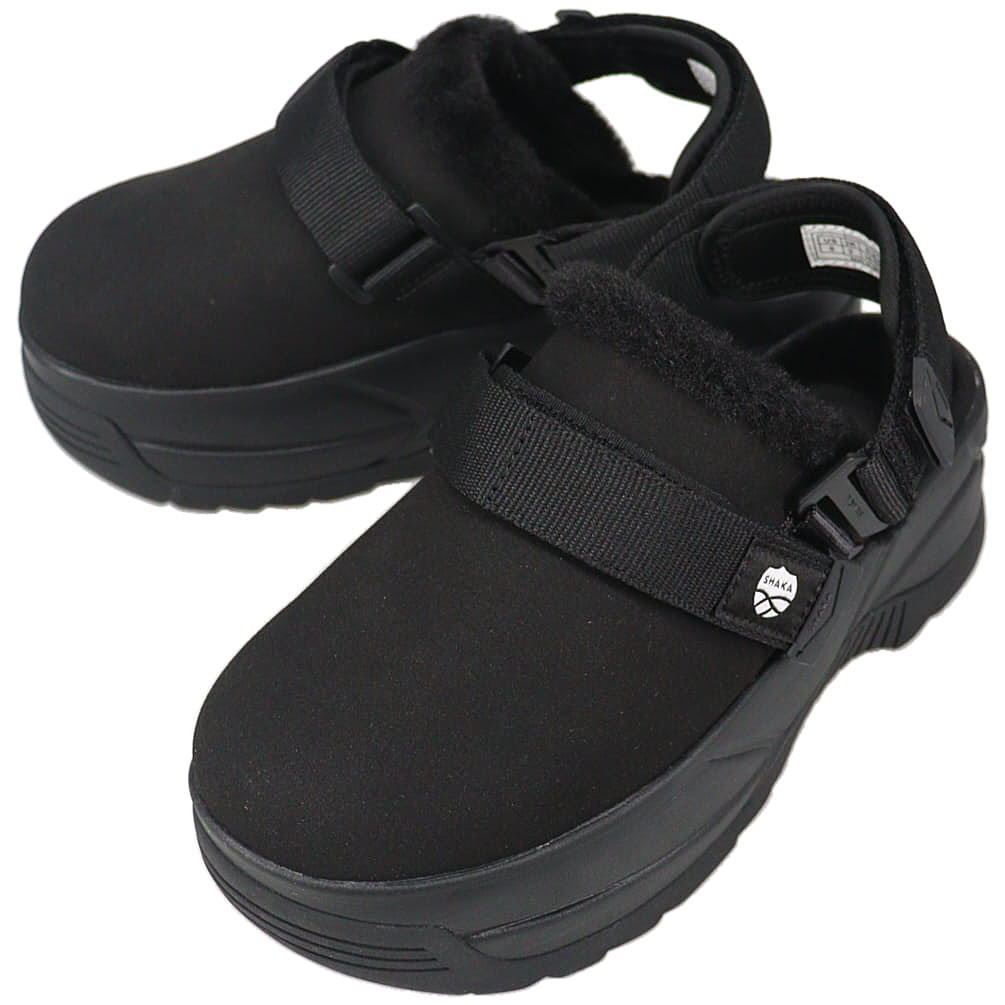 ４月限定！最大全額ポイント還元※要エントリー シャカ SHAKA 厚底 サンダル SNUG CLOG MOUTON CHUNKY スナッグ クロッグ ムートン チャンキー ブラック SK-300 00M【GIFO】