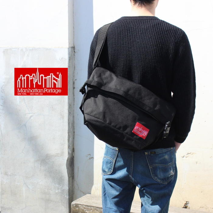 ４月限定！最大全額ポイント還元※要エントリー 定番 マンハッタンポーテージ Manhattan Portage ローリング サンダーボルト メッセンジャー バッグ ROLLING THUNDERBOLT MESSENGER BAG ブラック 1666 BLK［BG］【FNOH】