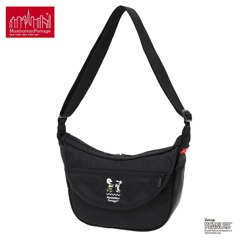 マンハッタンポーテージ Manhattan Portage デュエット ショルダー バッグ FZP マグネット フライト ナイロン バッキング ピーナッツ 25 DUET SHOULDER BAG FZP MGNT FLIGHT NYLON BACKING PEANUTS 25ブラック 2409-FZP-MGNT-NTWL-B-PNS25 BLK【GJON】