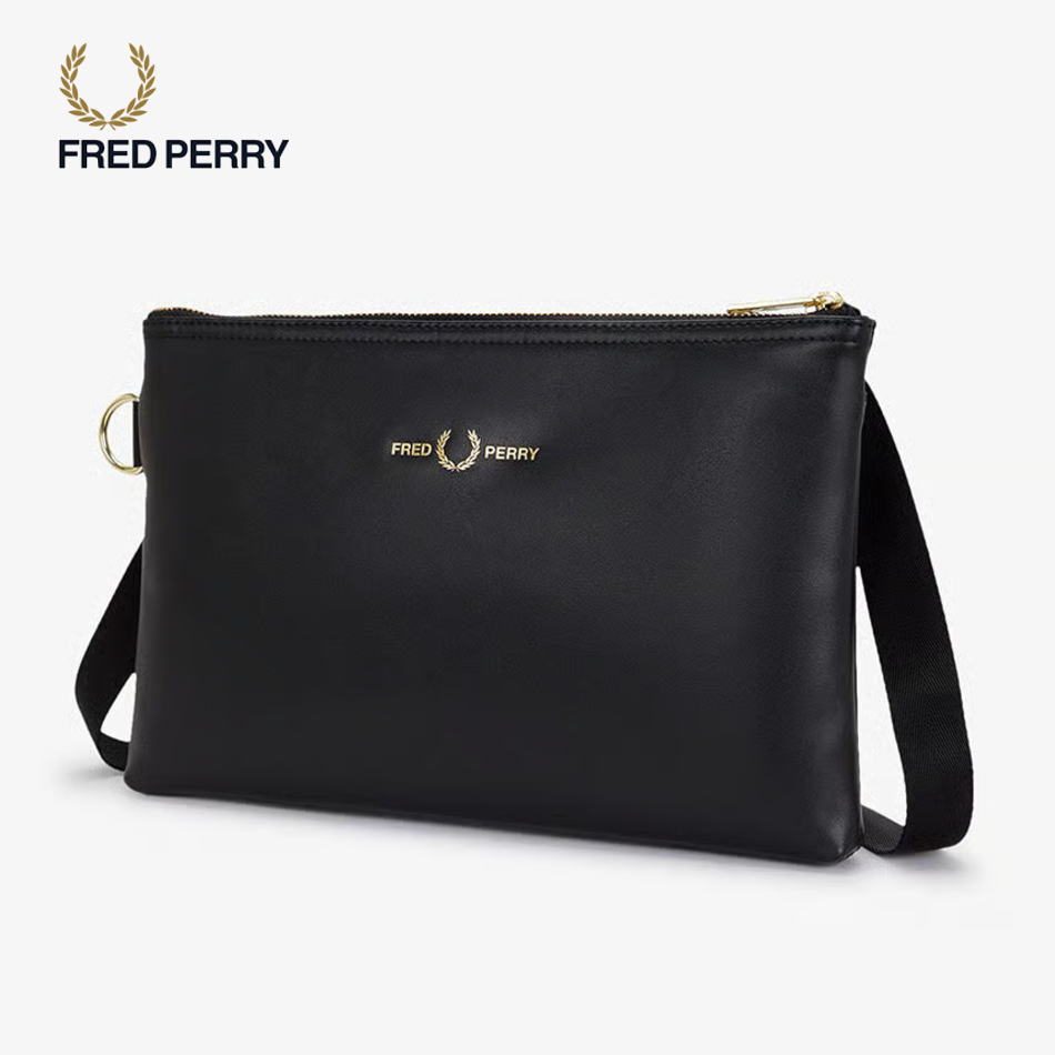 7月限定!最大全額ポイント還元※要エントリー フレッドペリー FRED PERRY スムース レザー サコッシュ Smooth Leather Sacoche L2801 102(ブラック)【GKOG】|すにーかー倉庫