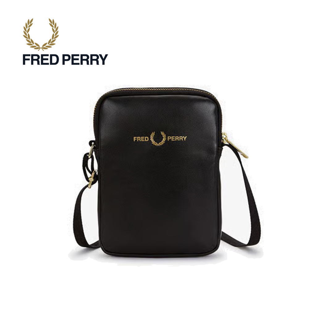４月限定！最大全額ポイント還元※要エントリー フレッドペリー FRED PERRY スムース レザー スモール サイドバッグ Smooth Leather Small Side Bag L2802 102(ブラック)【GKOG】