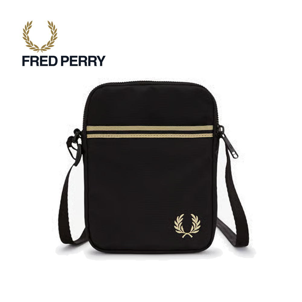 ４月限定！最大全額ポイント還元※要エントリー フレッドペリー FRED PERRY ティップト テープ スモール サイドバッグ Tipped Tape Small Side Bag L2809 102(ブラック)【GKOG】