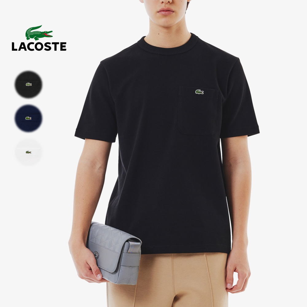 ７月限定！最大全額ポイント還元※要エントリー ラコステ LACOSTE 鹿の子地ポケット半袖Tシャツ TH4921-99 031(ブラック) 166(ネイビー) 70V(ホワイト)【GJOG】｜すにーかー倉庫