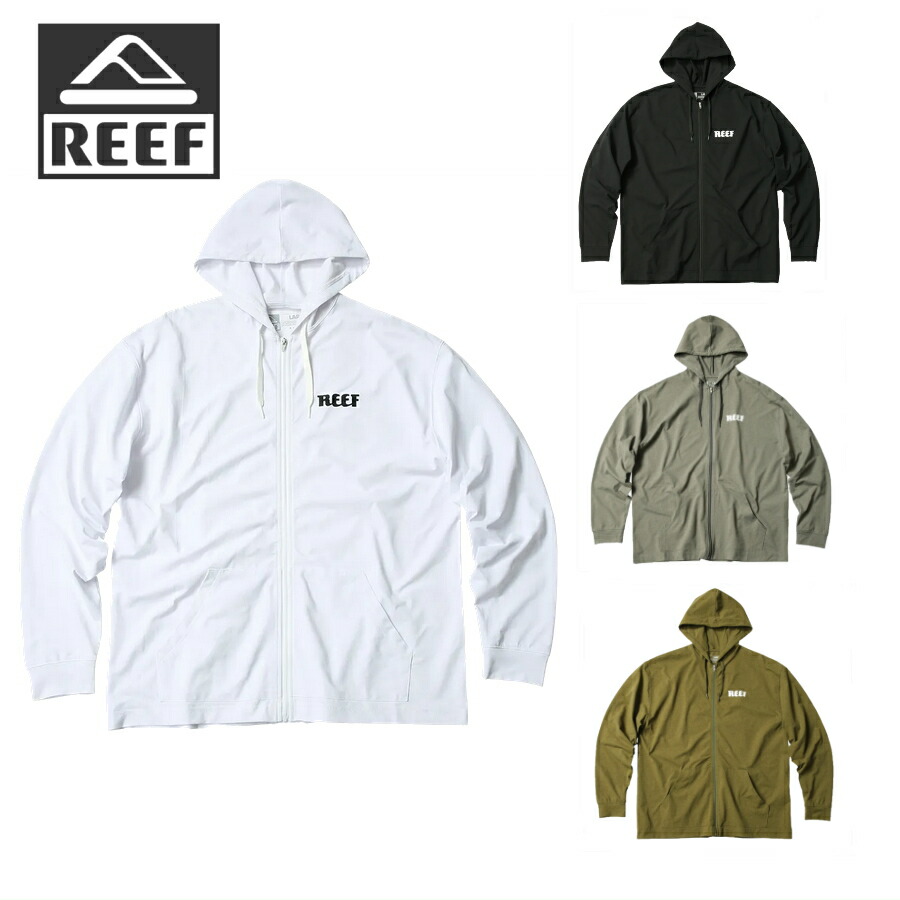 ４月限定！最大全額ポイント還元※要エントリー リーフ REEF ヘリテイジ ロゴ ラッシュ フロント ジップ フーディー HERITAGE LOGO RASH FRONT ZIP HOODIE RFTEM2420 ホワイト ブラック チャコール オリーブ【GJOI】