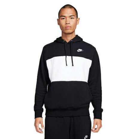 ７月限定！最大全額ポイント還元※要エントリー ナイキ NIKE クラブ + フレンチテリー カラーブロック ロングスリーブ フーディ ブラック/ホワイト/ホワイト FB7416 010［WA］【GHOM】｜すにーかー倉庫
