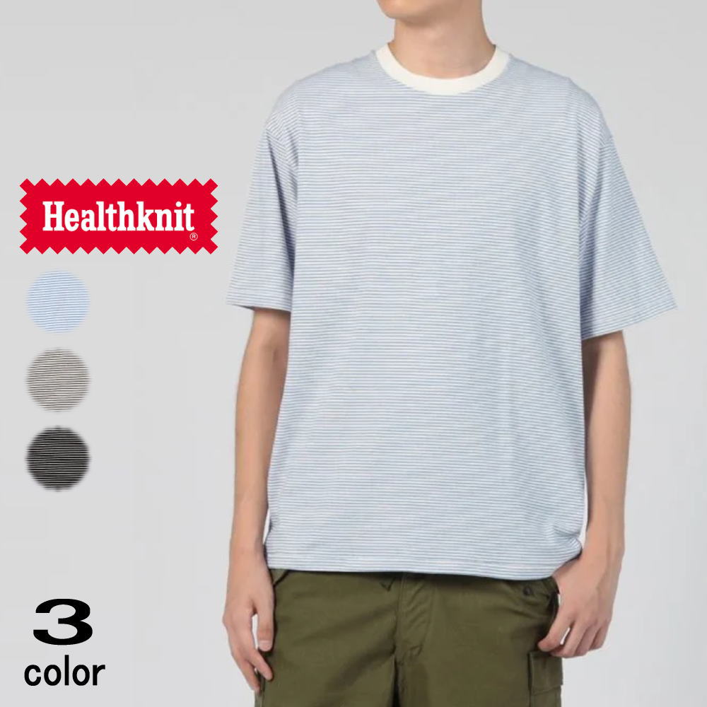 Tシャツ・カットソー Other Knit Border Short Sleeve T Shirt (3color) Healthknit(ヘルスニット)/CREWNECK S/S BORDER TEE(クルー