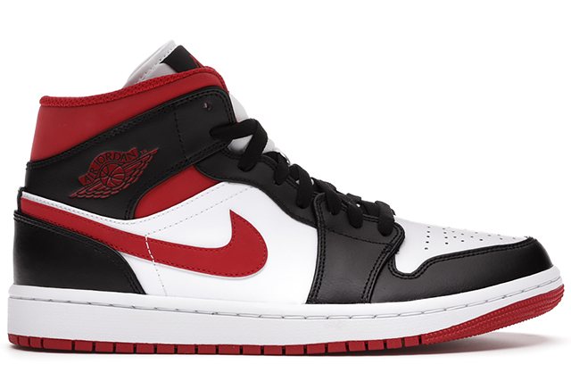 Nike Air Jordan 1 Mid 122 White Gym Red Blackナイキ エアージョーダン 1 ミッド 白いこと 体育館レッド 黒奴 メンズ スニーカー 抑制 Cannes Encheres Com