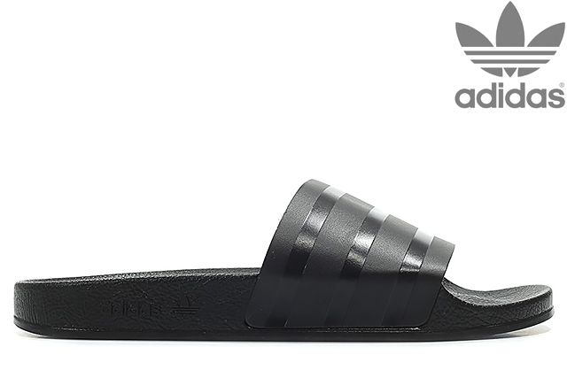 adidas originals adilette sliders in black cq3094
