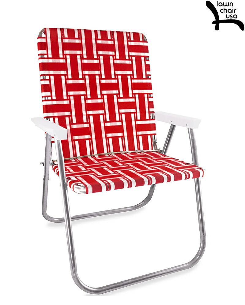 【楽天市場】LAWN CHAIR USA RED AND WHITE STRIPE MAGNUM FOLDING CHAIR 「Made in