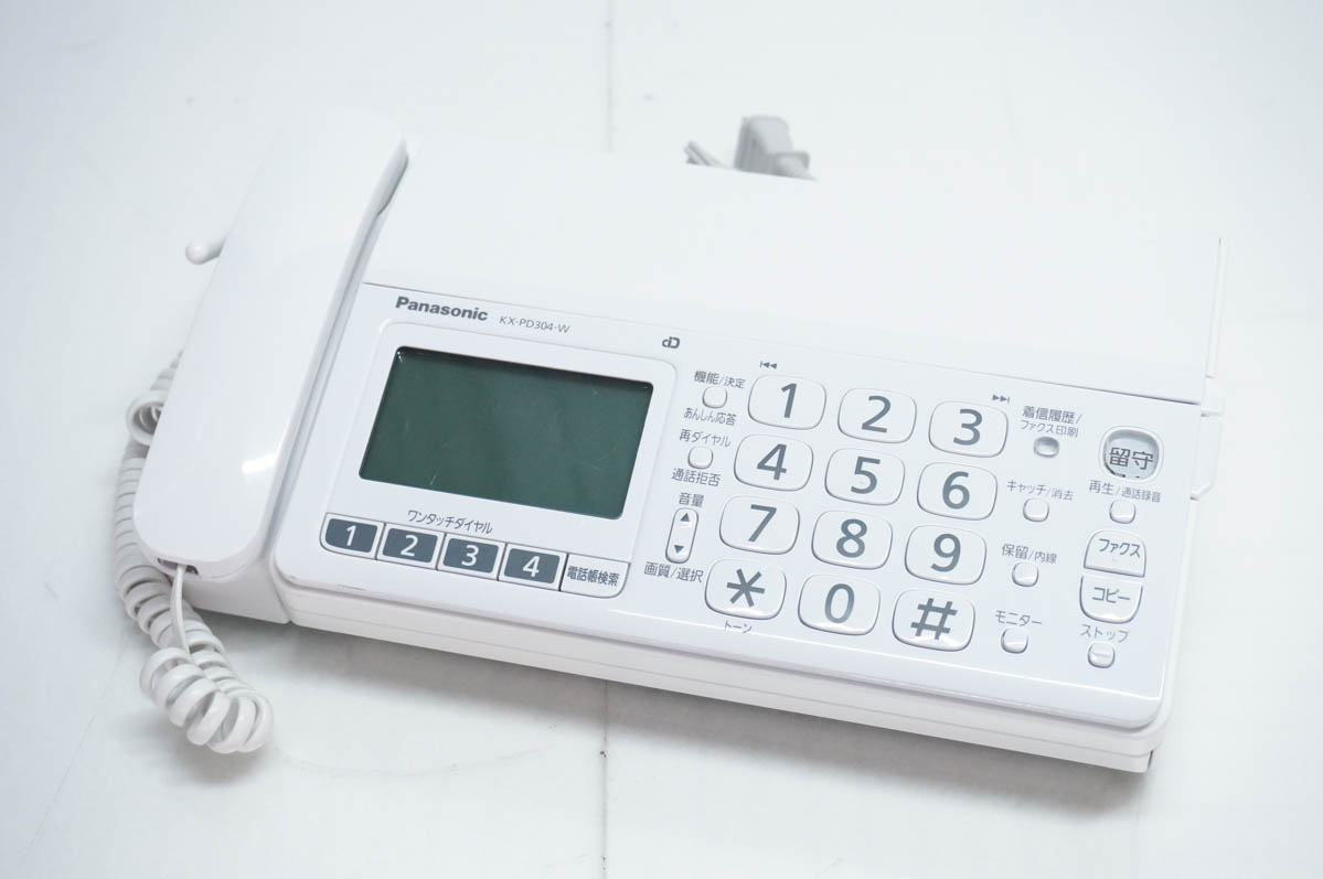 【中古】Panasonicパナソニック デジタルコードレス普通紙ファクス おたっくす KX-PD304 親機のみ