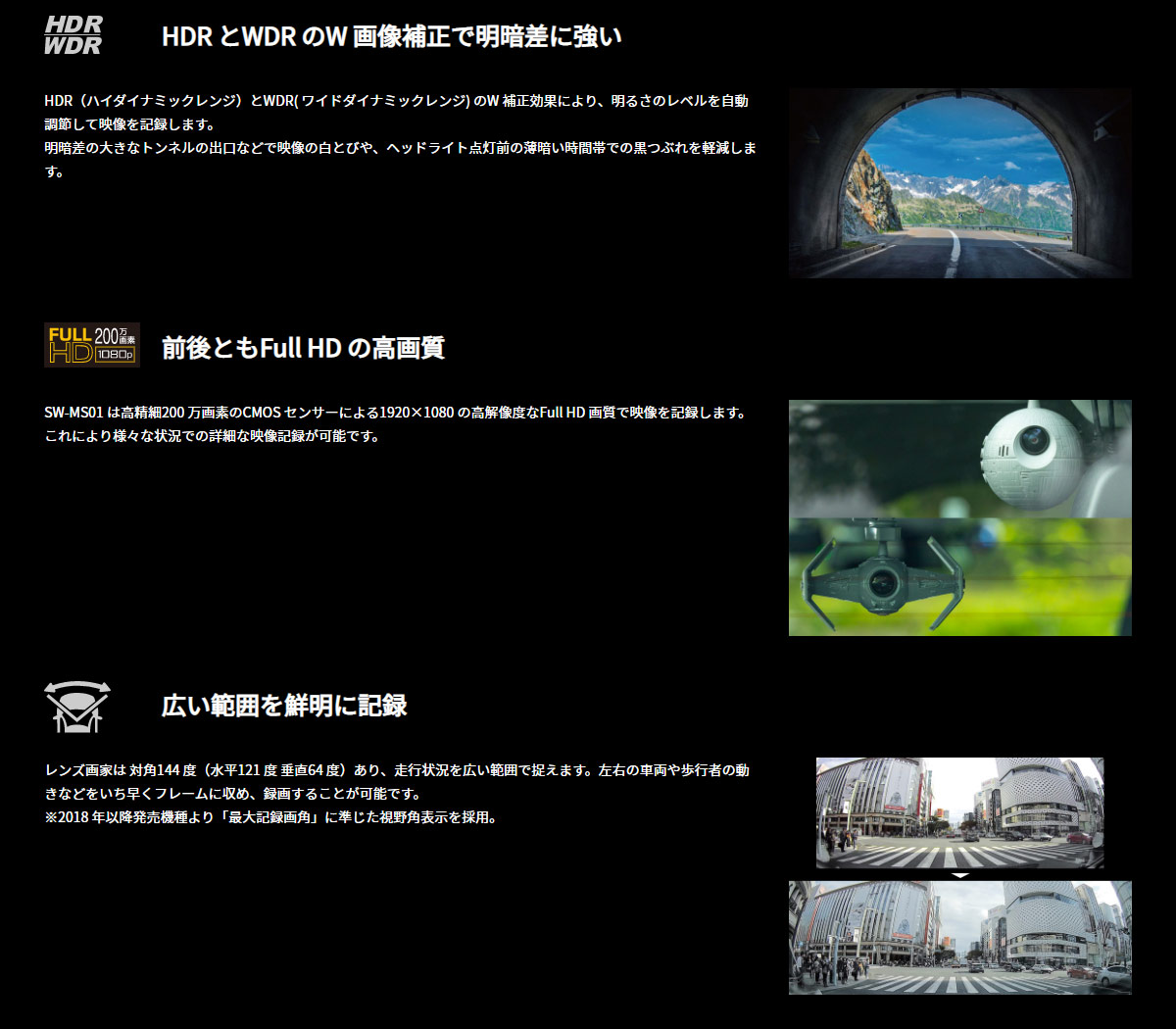 貨物輸送無料 Sw Ms01 前後2スチールカメラ ドライブリコーダー 0一万絵素 Fullhd Hdrとwdrの イメージ加筆 Gps センサ Microsdhc 16gb 好運 立て役者 ウォーズ ドライブレコーダー Colegiovictorhugo Cl