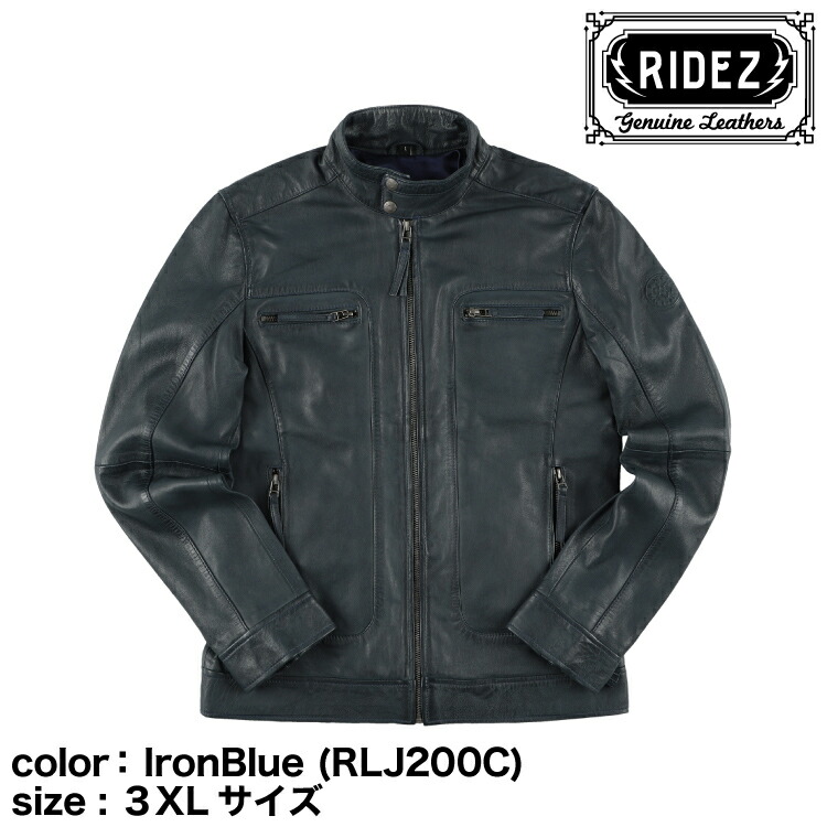 RIDEZ CLUBS JACKET IronBlue (RLJ200C) 3XLサイズ/レザージャケット