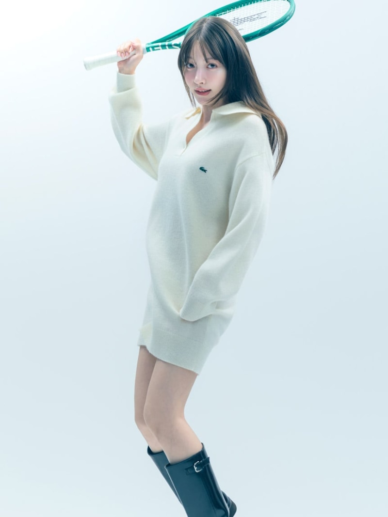 【SALE／40%OFF】LACOSTE/スキッパーニットワンピース SNIDEL スナイデル ワンピース・ドレス ワンピース ホワイト ベージュ グレー【RBA_E】【送料無料】[ Fashion]