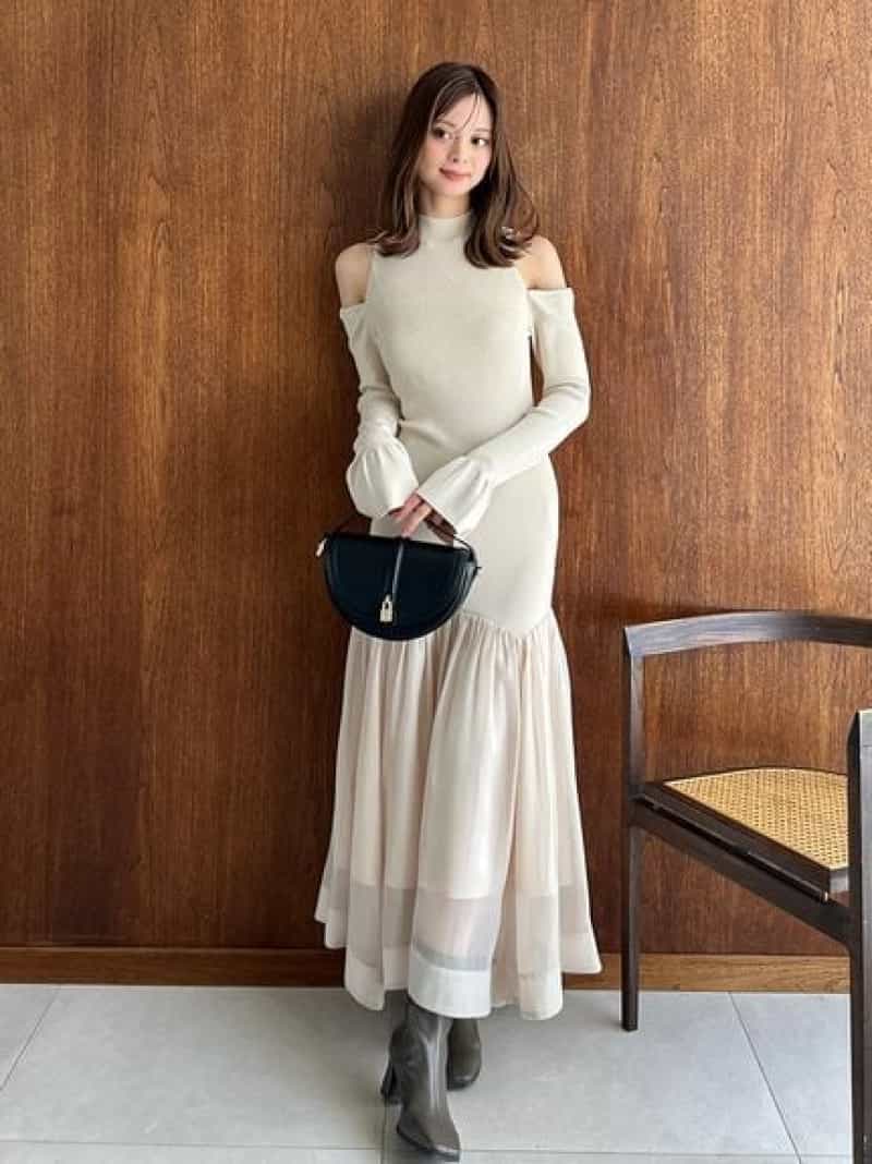 楽天市場】オフショルIラインニットワンピース【カンヘウォン着用