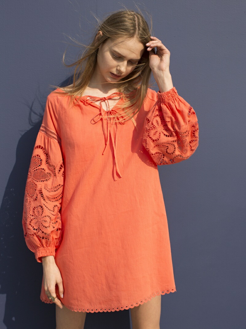 楽天市場 Rakuten Fashion Sale 40 Off 袖刺繍op Snidel スナイデル ワンピース 5ー9分袖ワンピース オレンジ ブラック ホワイト Rba E 送料無料 Snidel スナイデル