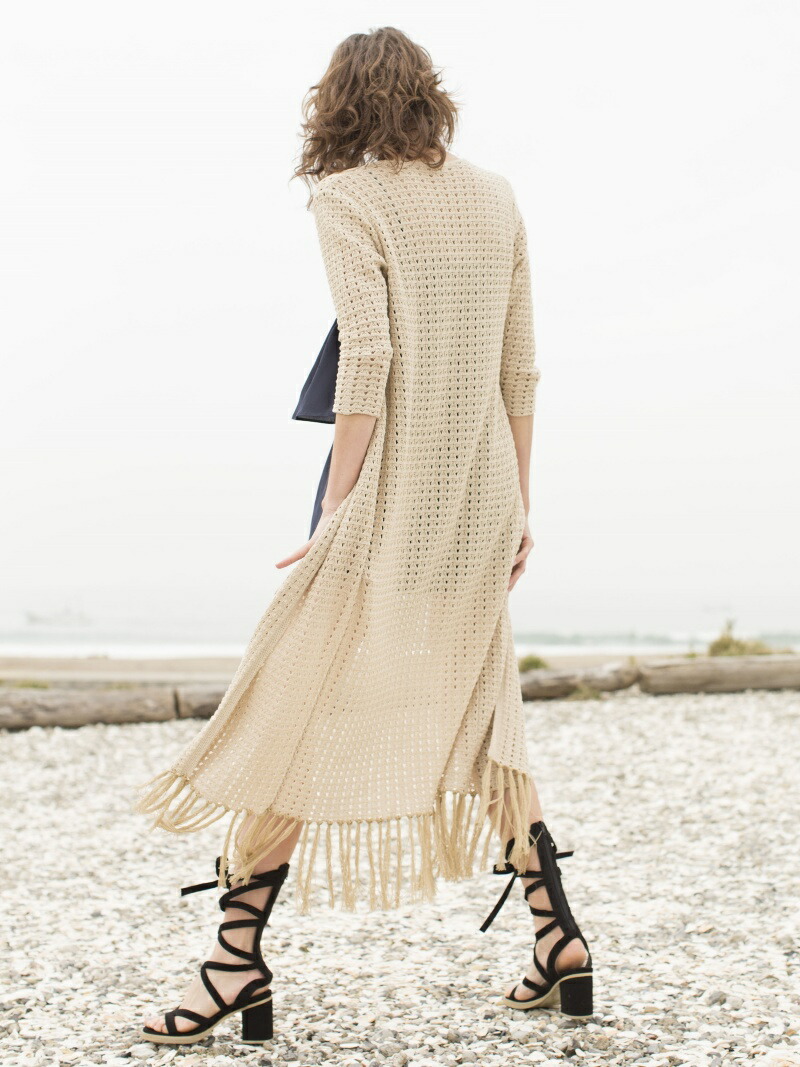 楽天市場 Rakuten Fashion Sale 40 Off フリンジニットロングガウン Snidel スナイデル ニット カーディガン ホワイト ブラック Rba E 送料無料 Snidel スナイデル