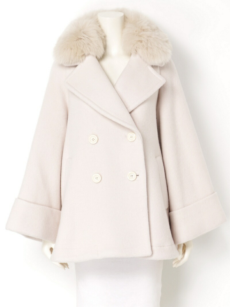 人気のファッショントレンド ベスト襟 ファー 付き コート