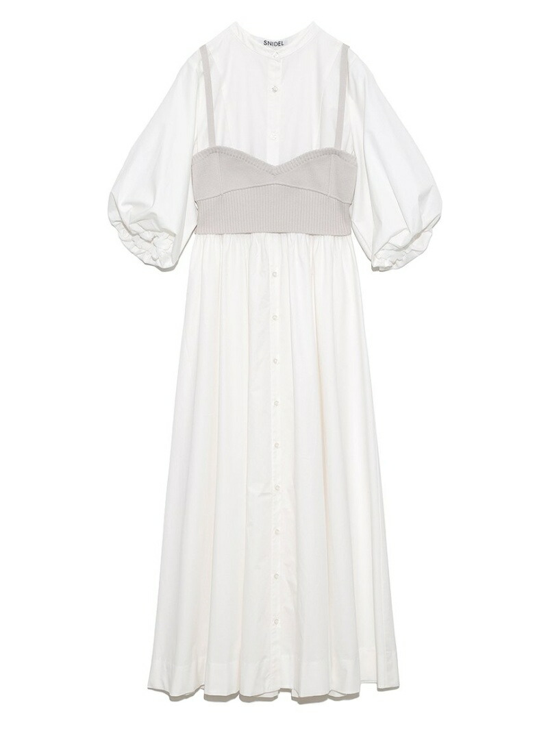 レディースファッション ワンピース 雑誌で紹介された スナイデル Snidel Organicsニットビスチェ付きシャツワンピース ワンピース Fashion ピンク 送料無料 Rakuten ホワイト ロングワンピース マキシワンピース Www Happychildrensdaycare Net