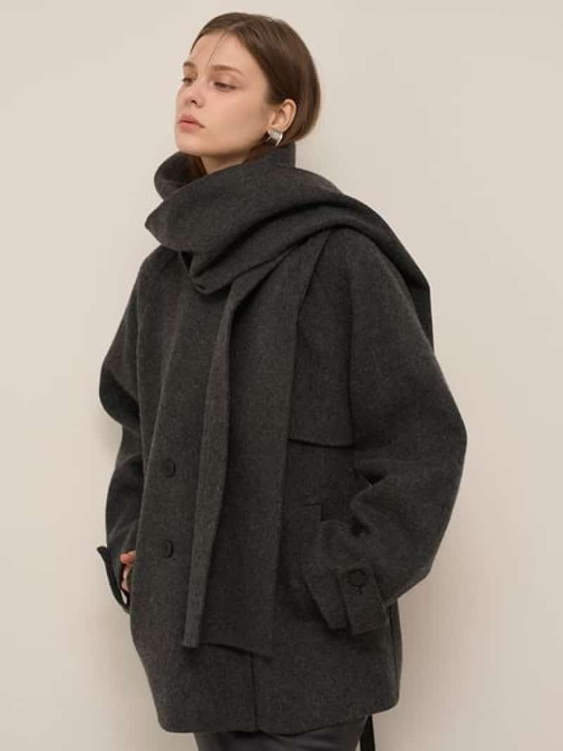【SALE／40%OFF】【HIGH QUALITY】スカーフ付きウールミドルコート SNIDEL スナイデル ジャケット・アウター その他のジャケット・アウター ベージュ【RBA_E】【送料無料】[ Fashion]
