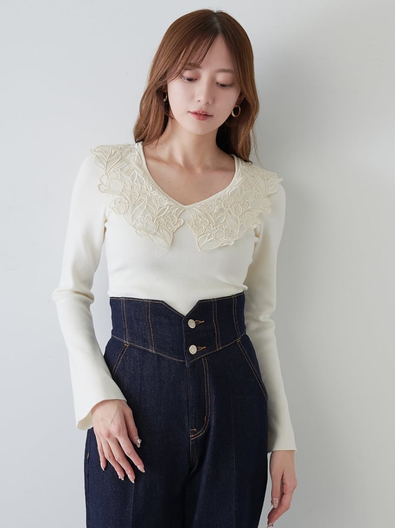 SNIDEL - 新品◆カシュクールニットトップス◆ シアーカシュクールニットプルオーバー(ニット)｜トップス