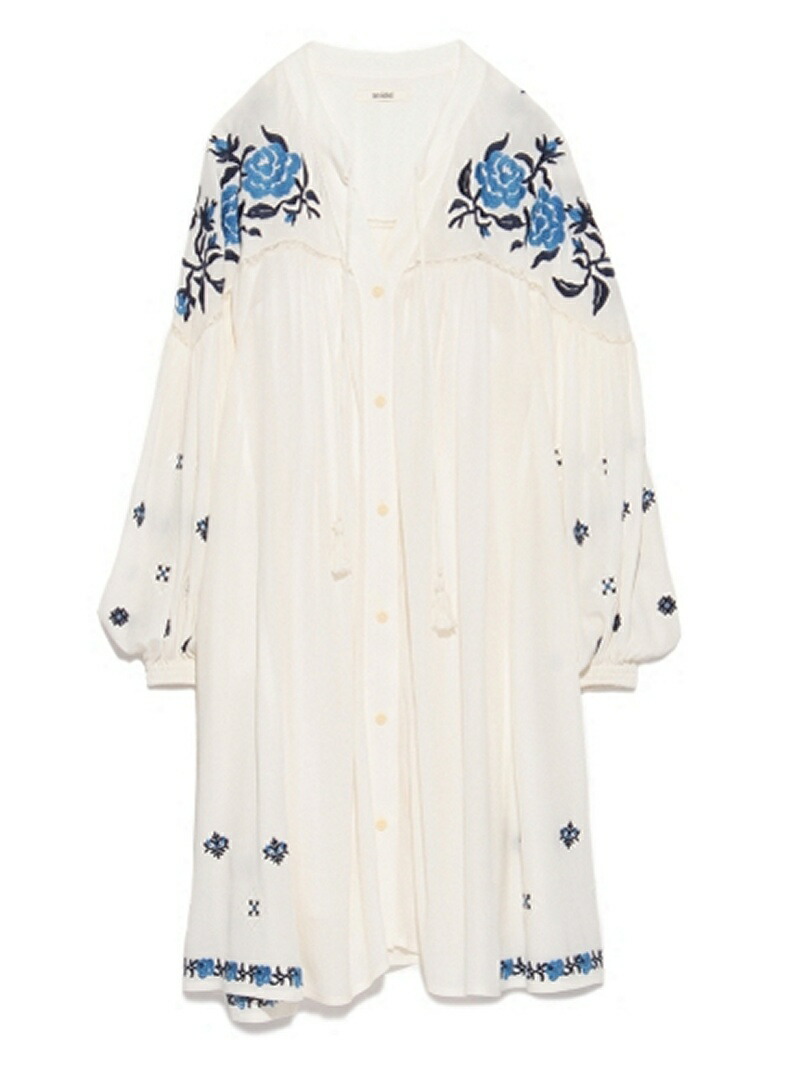 楽天市場 Rakuten Fashion Sale 40 Off フラワー刺繍ワンピース Snidel スナイデル ワンピース 長袖ワンピース ホワイト Rba E 送料無料 Snidel スナイデル
