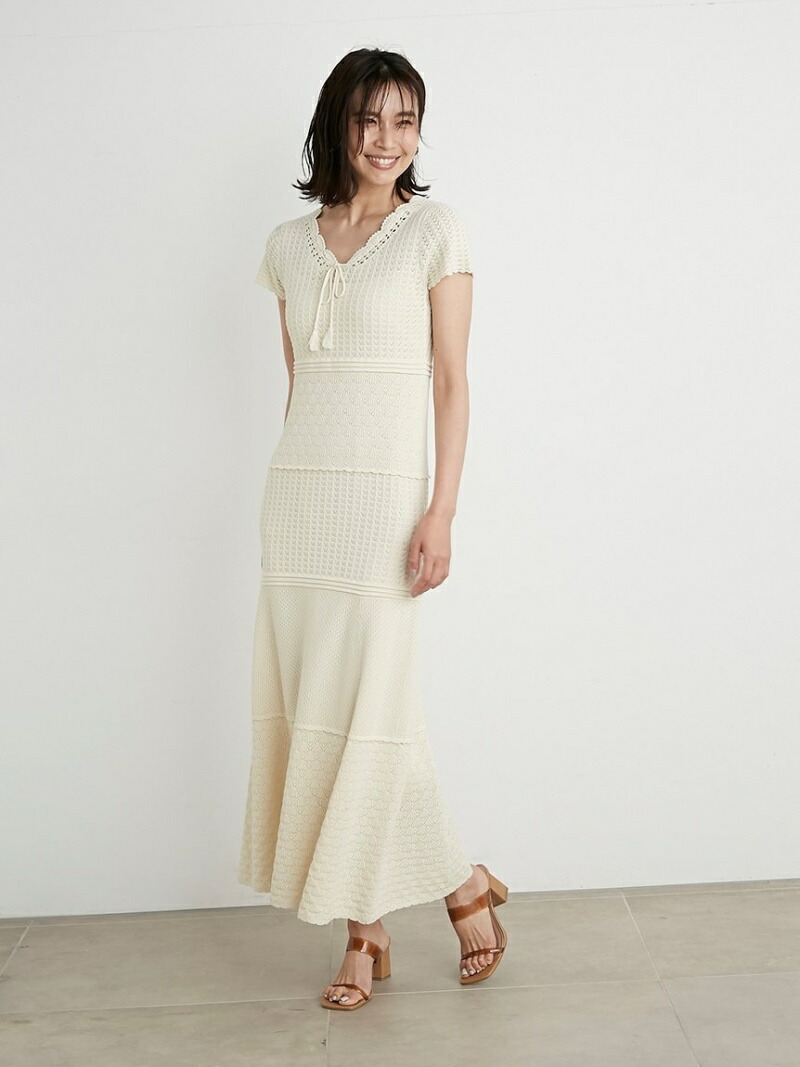 楽天市場 Sale 50 Off クロシェニットワンピース Snidel スナイデル ワンピース ロングワンピース マキシワンピース ホワイト レッド ピンク Rba E 送料無料 Rakuten Fashion Snidel スナイデル