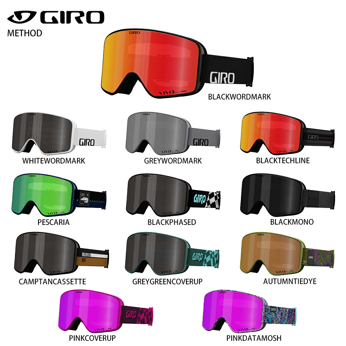 スキー ゴーグル メンズ レディース GIRO〔ジロ〕 2022 METHOD メソッド スペアレンズ付 スノーボード ASIAN FIT  女の子向けプレゼント集結